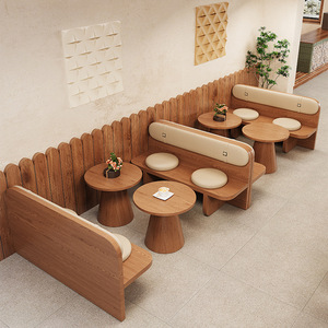 Chất lượng cao mới phong cách cà phê cửa hàng PU da nhà hàng sofa Booth chỗ ngồi nhà hàng ghế và bảng thiết lập đồ nội thất - Product Image 2