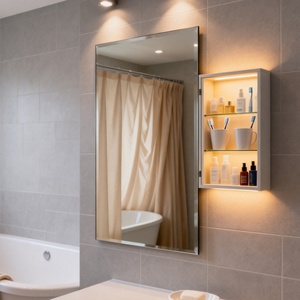 Modern Frameless Full Length <b>Mirror</b> Large Silver Tempered Glass <b>Floor</b> <b>Standing</b> or Wall Mounted for Home Bedroom Decor - Product Image 1