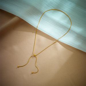 Minimalist Pull Out Necklace For Women Gold Chain Everyday Wear - Product Image 2