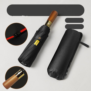 <span class=keywords><strong>Parapluie</strong></span> coupe-vent robuste pour hommes, <span class=keywords><strong>parapluie</strong></span> automatique compact, manche en bois véritable <span class=keywords><strong>avec</strong></span> emballage cadeau, logo personnalisé - Product Image 2