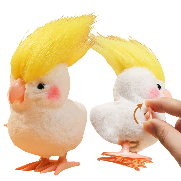 Милый Попугай встряхивающий танцы тела заводные игрушки Детский подарок Забавный Трамп желтые волосы птица заводные весенние игрушки Windup животные игрушка