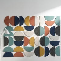 Panneau acoustique en polyester courbé en demi-cercle, panneau mural absorbant le son en forme d'arc, panneau mural décoratif d'intérieur, réduction du bruit