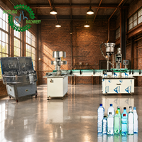 Machine de remplissage semi-automatique d'eau 500BPH, unité de production compacte multi-tailles pour le remplissage et le bouchage d'eau purifiée