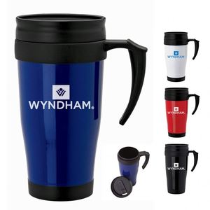 Vaso de Viaje para Auto de Plástico de Doble Pared de 16 oz con Asa - Product Image 1
