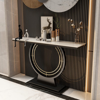 Console de rangement ultra-étroite de style chinois moderne et minimaliste nordique, avec cadre métallique, pour entrée et couloir, à fixer au mur