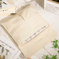 OEM Sac enveloppe en toile de coton biologique logo personnalisé sérigraphié vêtements livres cadeau pochette anti-poussière en coton avec nœud