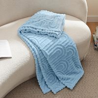 Plaid super doux 50x70 pouces pour femmes, en polaire tricotée confortable pour canapé et lit, motif uni pour filles