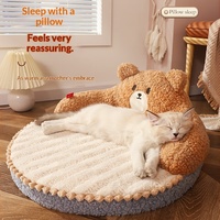 Lit pour chat d'hiver confortable, design en fourrure synthétique, pour chats et chatons, utilisation en intérieur, matériau en éponge