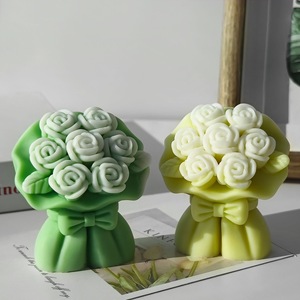 <span class=keywords><strong>Kit</strong></span> de fabrication artisanale de bougies 3D en plâtre aromathérapeutique, savon et résine, moule en silicone pour bouquet de roses superposé, moule en silicone pour bouquet de roses - Product Image 1