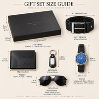 Ensemble cadeau de luxe 7 pièces pour homme : montre, ceinture, parfum, porte-clés, stylo, cadeaux de vacances, cadeaux d'anniversaire, cadeaux saisonniers, idées cadeaux