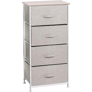Chengjun Commode de rangement grande capacité 30*45.1*94cm en MDF avec tiroirs en tissu de lin pour salon domestique - Product Image 1