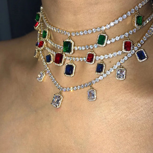Cadena de eslabones con corazón cubano para <span class=keywords><strong>mujer</strong></span>, cadena de <span class=keywords><strong>tenis</strong></span> con dije de mariposa, Gargantilla, collar de borboleta, joyería de hip hop - Product Image 5