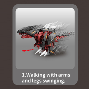 Juguete de <span class=keywords><strong>Dinosaurio</strong></span> Mecánico, Robot <span class=keywords><strong>Dinosaurio</strong></span> Caminante con Alas Móviles y Articulaciones Flexibles, Modelo Biónico para Armar para Niños - Product Image 3