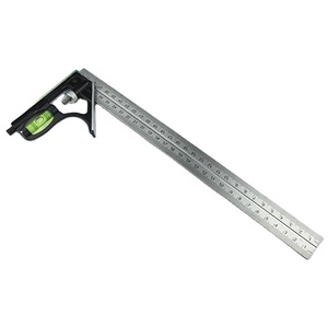 Herramientas de medición de acero inoxidable, herramienta de medición de ángulo de nivel de burbuja de 12 "(300mm), bricolaje, combinación de aluminio, taller cuadrado móvil - Product Image 5