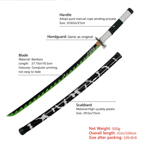 Venta caliente Anime espada Demon Slayer Kaigaku Muichirou Sanemi <span class=keywords><strong>Shinobu</strong></span> seguridad Samurai juguete <span class=keywords><strong>Katana</strong></span> espadas para Cosplay jugando niños - Product Image 6