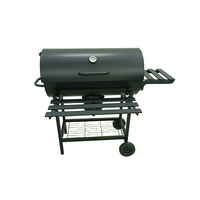 Barbecue au charbon de bois pliable multifonctionnel de style américain pour l'extérieur, résistant au vent, avec finition thermolaquée