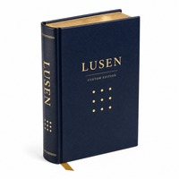 Stampa Personalizzata di Libri OEM ODM, Basso MOQ da 1 Pezzo, Libro con Copertina Rigida in Pelle PU Blu Navy 6 X 9 Pollici con Lamina Dorata