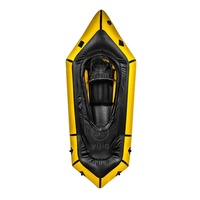 Sac à dos gonflable fait à la main, pour aventure légères, en noir et jaune, bateau craft avec auto-carénage