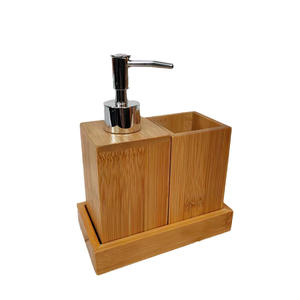 대나무 호텔 거품 펌프 수동 손 액체 비누 디스펜서 조리대 나무 주방 욕실 싱크대 메이슨 항아리 비누 욕실 세트 - Product Image 1