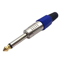 Longueur personnalisée Mono Large Two-Core Audio 6.5 Mixer Plug 6.35 pour adaptateur suisse Plug avec cuivre Contact ABS PC Housing Connectors