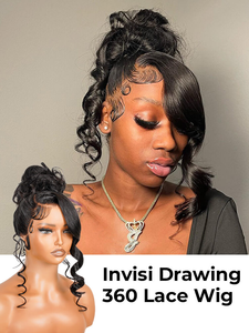 Miss Buns Perruques de cheveux humains sans colle à 360 degrés avec dentelle transparente avant cordon de serrage invisible partie latérale Style de frange pour les femmes - Product Image 2