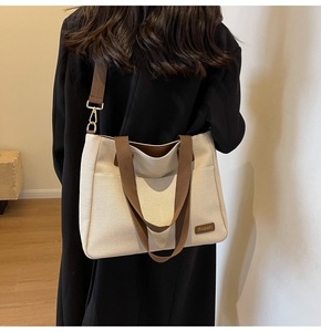 Bolso de hombro de alta calidad al por mayor, bandolera cruzada para mujer, bolso de lona personalizado con cremallera - Product Image 4