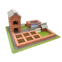 Jouet de construction mural DIY pour enfants, blocs de construction en argile, villa miniature, bâtiments célèbres, modèle d'assemblage tridimensionnel
