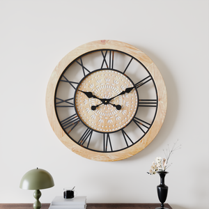 Posimia phong cách cổ gió sắt gỗ Đồng hồ treo tường mộc mạc thiết kế cổ điển - Product Image 6