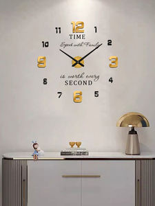 YZOK's new modern stylish home decoration 3D <strong>large</strong>-sized digital <strong>wall</strong> <strong>clock</strong> with digital mirror sticker - DIY <strong>wall</strong> <strong>clock</strong> - Product Image 4
