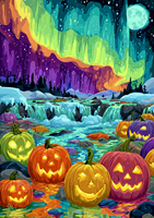CHENISTORY Kits de Peinture par Numéros DIY pour Adultes Scène Nocturne Citrouille d'Halloween Coloriage par Numéros Cadeau DIY Décorations Maison