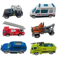 Fengqi Mini Coche de Policía y Ambulancia Todoterreno de Rueda Libre Mixta, Juguetes de Aleación Fundida a Presión, Escala 1:55, Serie A1 para Niños