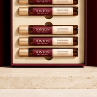 Boîte rigide rouge personnalisée à double porte pour flacons de peptides, 9 flacons, en pâte moulée, impression offset feuille d'or, soins personnels