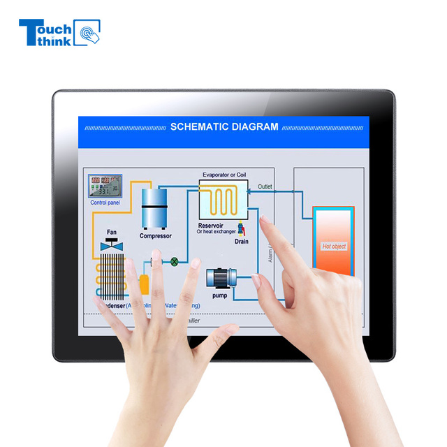 OEM High Brightness IP65 Outdoor Wall Mount Industrial Multi-Touch LED TFT Panel Aluminum Alloy Frame Vesa Computer Accessories
