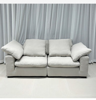 Canapé modulaire droit en tissu, style nuage, à assise profonde, avec dossier coussin, en forme de L, pour salon et hôtel, OEM