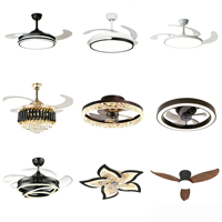 Ventilateur de plafond LED en forme de fleur avec lumière, 3 couleurs réglables, silencieux, luminaire pour chambre à coucher, salle à manger, salon