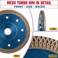 Disque diamanté Turbo en maille pour la découpe de briques, de blocs, de maçonnerie, de pierres et de carreaux, lame ultra-fine de 1,2/1,4 mm, outil de travail pour meuleuse, outil OEM