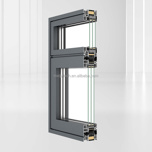 Fenêtre en verre à battant en aluminium coulissante moderne 90mm Double Low-E <span class=keywords><strong>prix</strong></span> d'usine cassé thermiquement ligne de pression externe - Product Image 1