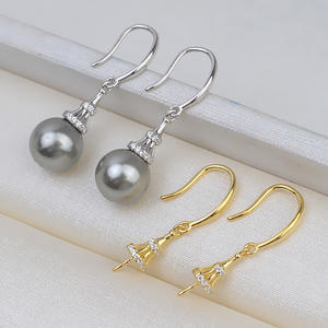 Juego de Accesorios de Plata de Ley S925 Hechos a Mano con Colgante de Doble Cuentas para Collar y Pendientes de Mujer, Soporte Vacío para Perlas de Europa - Product Image 1