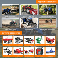 Fabricant chinois de tracteurs de jardin compacts à 4 roues motrices de 50 ch et 60 ch, mini-tracteurs agricoles 4x4 avec cabine