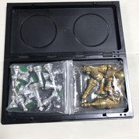 Nian Diceworks – Nouveauté ! Jeu d'échecs abordable Or/Argent en ABS/Résine avec échiquier pliable et pièces magnétiques pour enfants et adultes