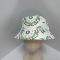 Chapeau Bob Unisexe Personnalisé en Sergé de Coton à Motif Dessin Animé, Protection Solaire, Pêche en Plein Air, Large Bord, Pliable, Été, Vente en Gros, Direct Usine