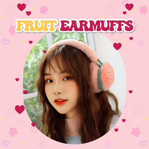 G Mignon Fruit Print Winter Warm cache-mains pour femmes Star Warehouse Luxury Fake Fur Earmuffs with Scarf - Product Image 1