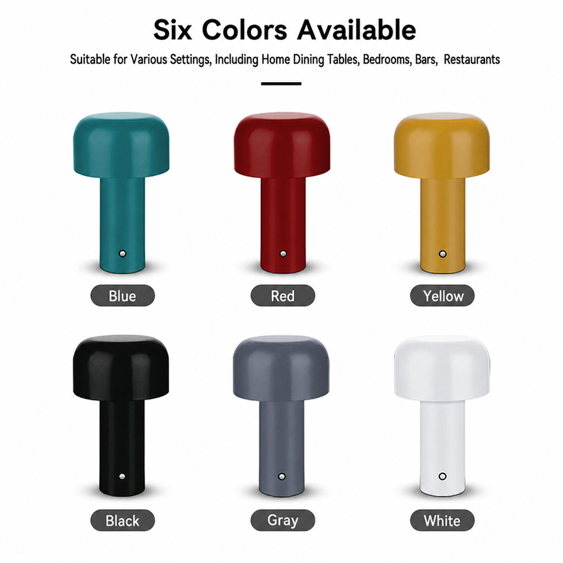 Merch Table Styling TAIKOO LED Wireless Desktop Mushroom Table Lamp for Bedroom USB ...