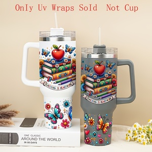 Juego de Papel de Transferencia UV Impermeable y Escribible de la Serie Best Teacher Pattern para Vasos, Botellas y Tazas de 40 oz - Product Image 5