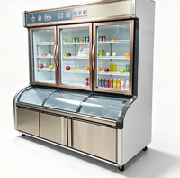 Vitrine réfrigérée commerciale pour supermarché, porte vitrée, refroidisseur de légumes et de fruits, congélateur vertical