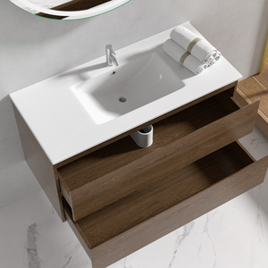 Customized Mounted Solid Wood <strong>Bathroom</strong> Vanity Plywood <strong>Bathroom</strong> Cabinet <strong>Storage</strong> With Wash <strong>Basin</strong> Cabinet - Product Image 5