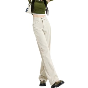 <span class=keywords><strong>Pantaloni</strong></span> <span class=keywords><strong>pantaloni</strong></span> dritti in Denim a vita alta eleganti <span class=keywords><strong>pantaloni</strong></span> larghi in Denim bianco <span class=keywords><strong>con</strong></span> tasche - Product Image 2