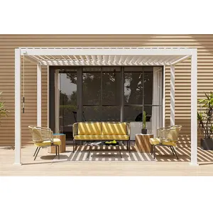 Garden Gazebo Patio Louvre Roof Hotel Garden Furniture Pergola With Screen