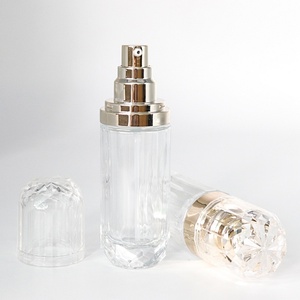 New Product 30ml 50ml 100ml Custom Clear Spray Empty Glass Lotion <b>Bottle</b> Cosmetic Glass Serum Lotion Pump <b>Bottle</b> with Pump - Product Image 2