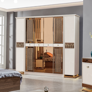 <span class=keywords><strong>Coiffeuse</strong></span> <span class=keywords><strong>de</strong></span> luxe moderne en bois avec miroir LED et <span class=keywords><strong>chaise</strong></span> pour chambre à coucher - Product Image 4